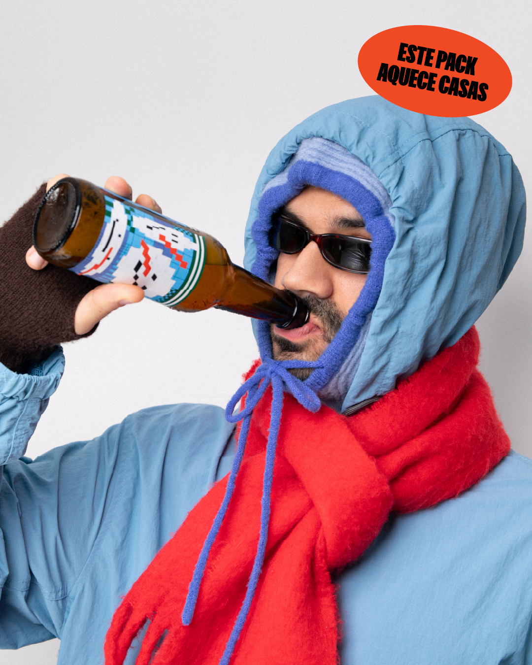 Garrafa Cold Cold Xmas com rótulo natalício, opção de prenda temática para prenda ou para a mesa de Natal