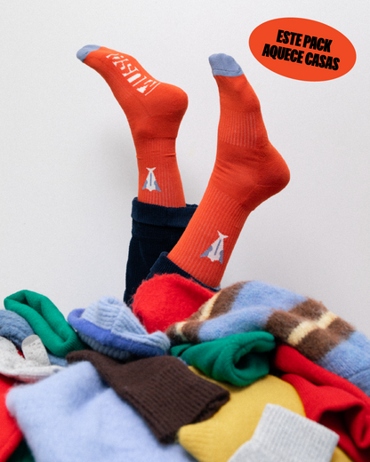 Meias vermelhas de inverno Musa, ótima prenda criativa para a consoada e para quem gosta de acessórios coloridos e originais